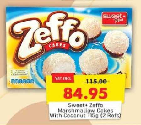 Sweet+ Zeffo Marshmallow Cakes With Coconut 115g (2 Refs)