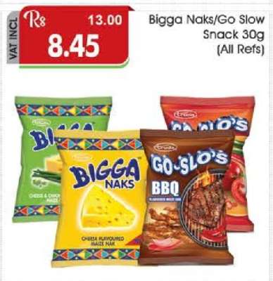Bigga Naks/Go Slow Snack 30g (All Refs)