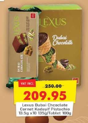 Lexus Dubai Chocolate Cornet Kadayif Pistachio