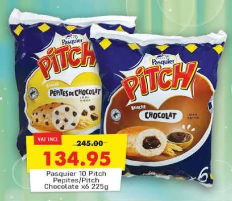 Pasquier 10 Pitch Pepites/Pitch Chocolate x6 225g