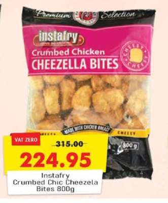 Instafry Crumbed Chicken Cheezela Bites 800g