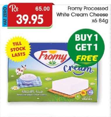 Fromy Processed White Cream Cheese x6 84g