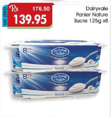 Dairyvale Panier Nature Sucre 125g x8