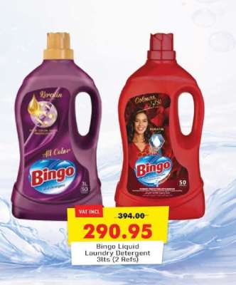 Bingo Liquid Laundry Detergent 3lts (2 Refs)