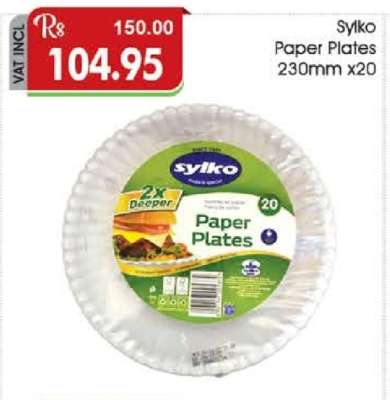 Sylko Paper Plates 230MM x20