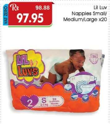 Lil Luv Nappies Small/Medium/Large x20