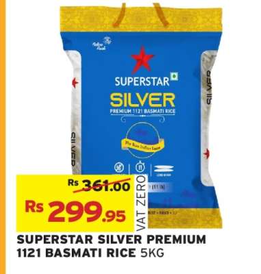 SUPERSTAR SILVER PREMIUM 1121 BASMATI RICE 5KG
