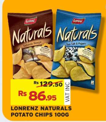 LONRENZ NATURALS POTATO CHIPS 100G