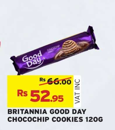 BRITANNIA GOOD DAY CHOCCHIP COOKIES 120G