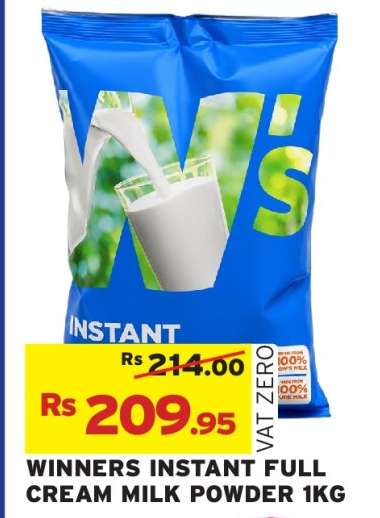WINNERS INSTANT FULL CREAM MILK POWDER 1KG