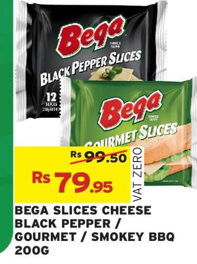 BEGA SLICES CHEESE BLACK PEPPER / GOURMET / SMOKEY BBQ 200G