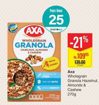 Axa Wholegrain Granola Hazelnut, Almonds & Cashew