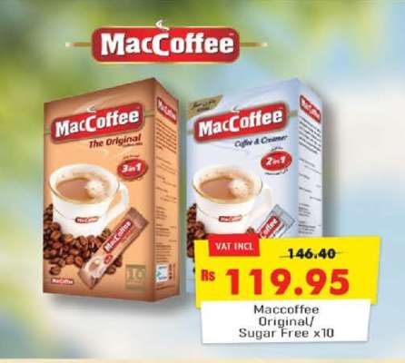MacCoffee Original/Sugar Free x10