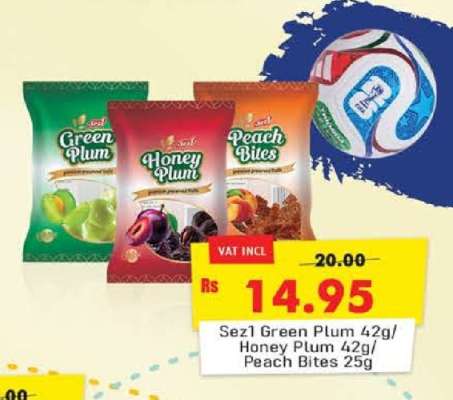 Sez1 Green Plum 42g/ Honey Plum 42g/ Peach Bites 25g