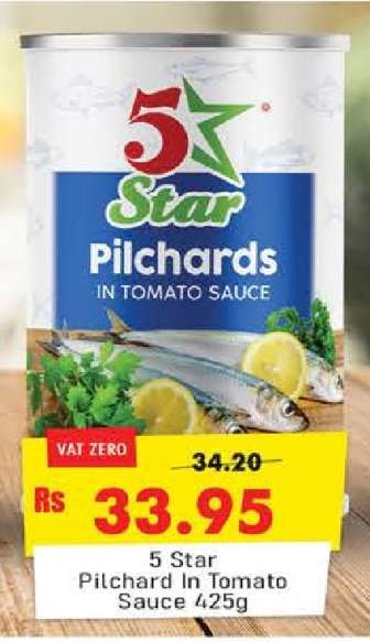 5 Star Pilchard In Tomato Sauce 425g