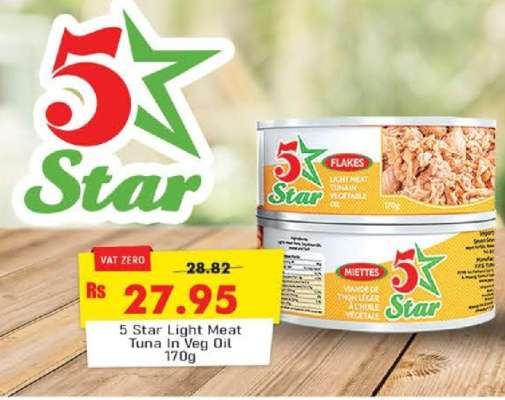 5 Star Light Meat Tuna In Veg Oil 170g
