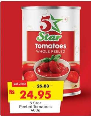 5 Star Peeled Tomatoes 400g