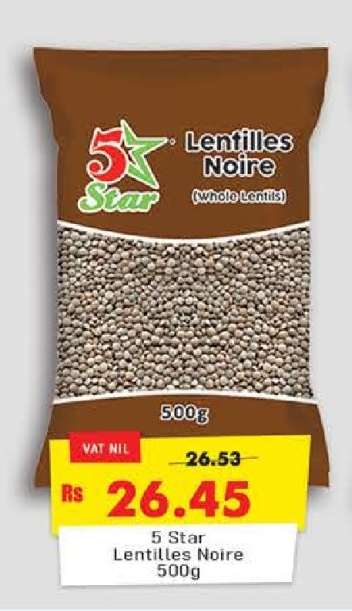 5 Star Lentilles Noire 500g