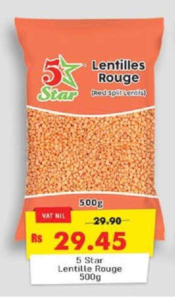 5 Star Lentille Rouge