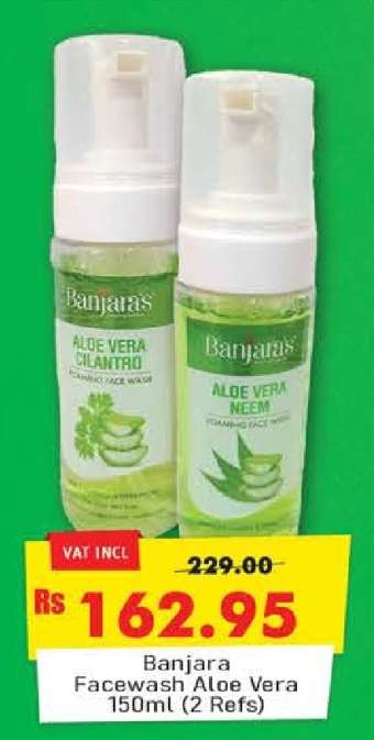 Banjara Facewash Aloe Vera 150ml (2 Refs)