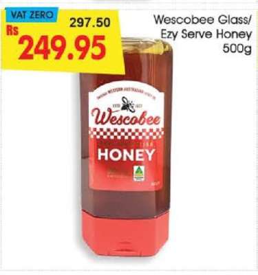 Wescobee Glass/Ezy Serve Honey 500g