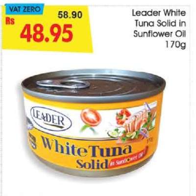 Leader White Tuna Solid In Sunflower Oil 170g
