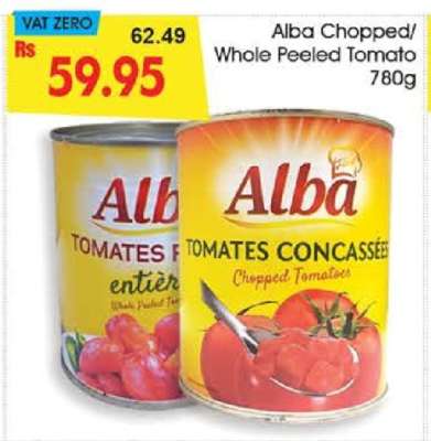 Alba Chopped/Whole Peeled Tomato 780g
