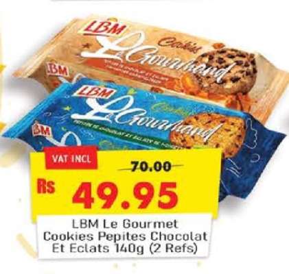 LBM Le Gourmet Cookies Pepites Chocolat Et Eclats 140g (2 Refs)