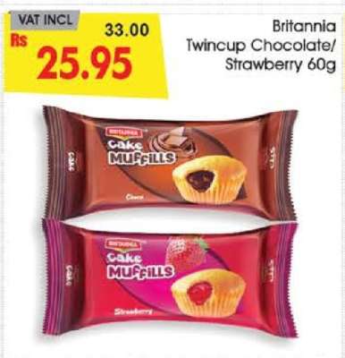 Britannia Twincup Chocolate/Strawberry 60g