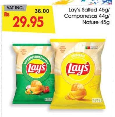 Lay's Salted 45g/ Camponesas 44g/ Nature 45g