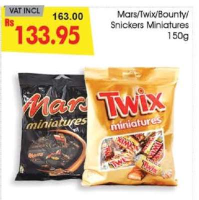 Mars/Twix/Bounty/Snickers Miniatures 150g