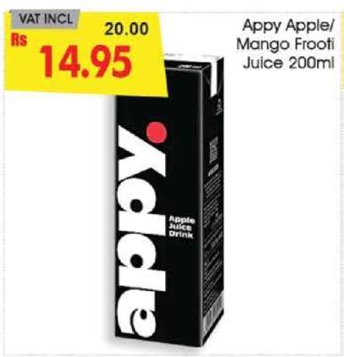 Appy Apple/Mango Frooti Juice 200ml