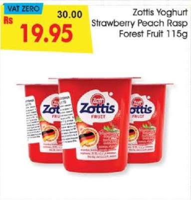 Zottis Yoghurt Strawberry Peach Rasp Forest Fruit 115g