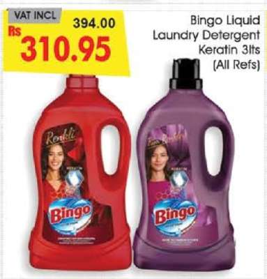 Bingo Liquid Laundry Detergent Keratin 3lts (All Refs)