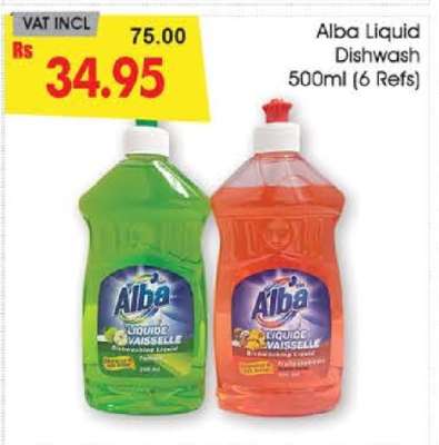 Alba Liquid Dishwash 500ml (6 Refs)