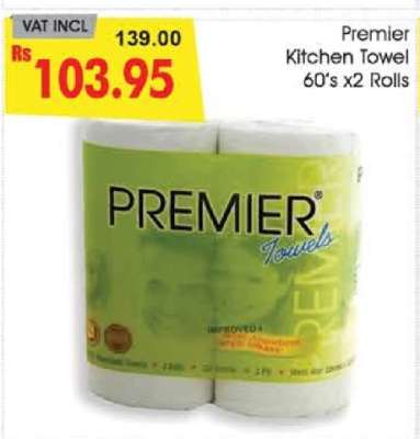 Premier Kitchen Towel 60's x2 Rolls