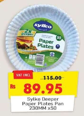 Sylko Deeper Paper Plates Pan 230MM x50