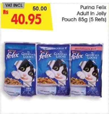 Purina Felix Adult In Jelly Pouch 85g (5 Refs)