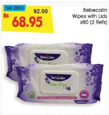 Bebecalin Wipes with Lids x80 (2 Refs)