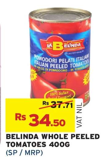 BELINDA WHOLE PEELED TOMATOES 400G