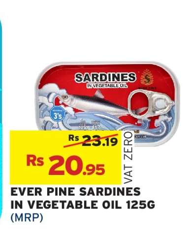 EVER PINE SARDINES IN VEGETABLE OIL 125G