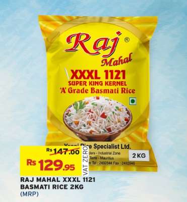 RAJ MAHAL XXXL 1121 BASMATI RICE 2KG