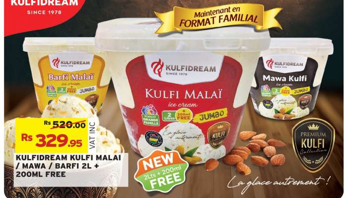 KULFIDREAM KULFI MALAI / MAWA / BARFI 2L + 200ML FREE