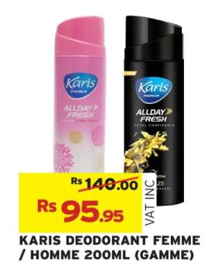 KARIS DEODORANT FEMME / HOMME 200ML (GAMME)