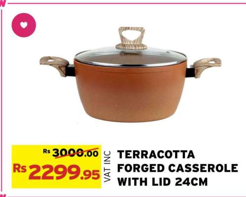 TERRACOTTA FORGED CASSEROLE WITH LID 24CM