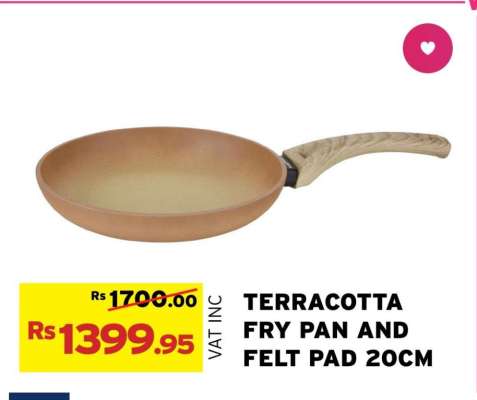 TERRACOTTA FRY PAN AND FELT PAD 20CM