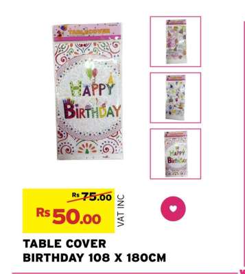 TABLE COVER BIRTHDAY 108 X 180CM