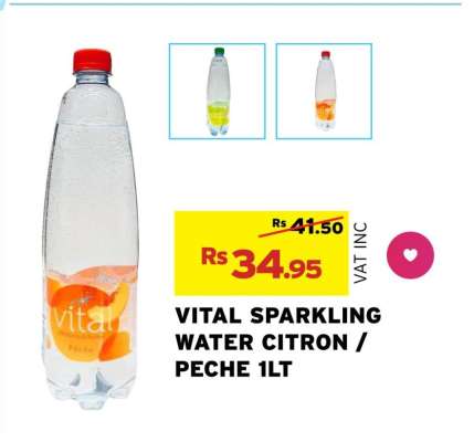 VITAL SPARKLING WATER CITRON / PECHE 1LT