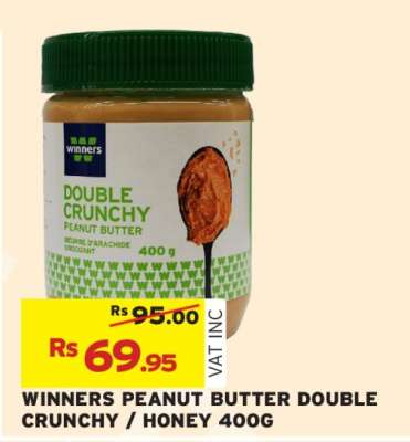 WINNERS PEANUT BUTTER DOUBLE CRUNCHY / HONEY 400G
