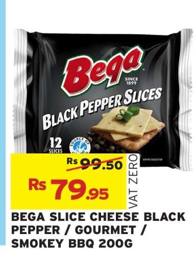 BEGA SLICE CHEESE BLACK PEPPER / GOURMET / SMOKEY BBQ 200G